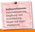 Aufbauinfusionen Immunstimulierung, Entgiftung- und Entschlackung, Körper und Organ-Vitalisierung